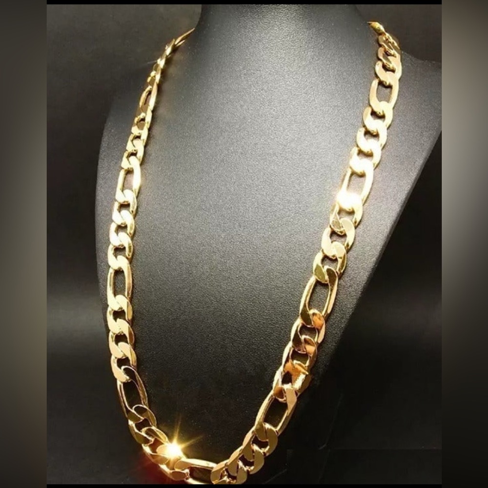 925 Silver - 14K GOLD FILLED - 24 inch Figaro Link Chain Necklace
